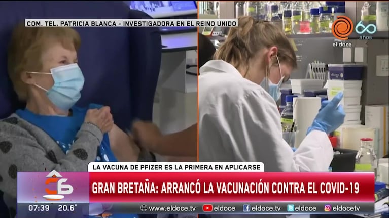 Inglaterra: una mujer de 90 años, la primera vacunada contra el coronavirus