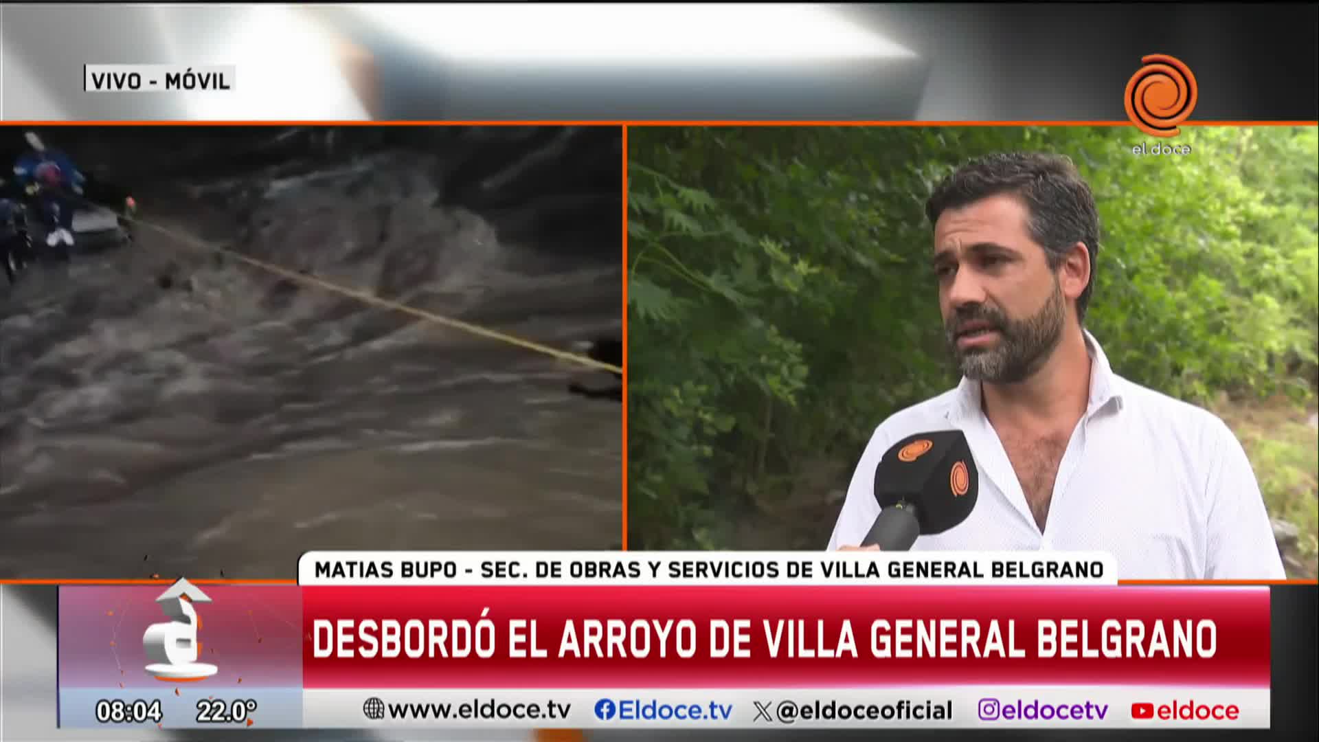 Así quedó la camioneta arrastrada por el arroyo de Villa General Belgrano