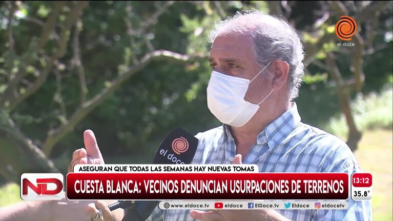 Cuesta Blanca: vecinos denuncian usurpaciones de terrenos