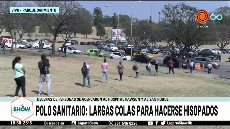 Largas colas por hisopados en Córdoba