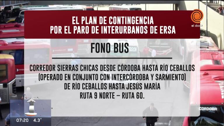 Paro de ERSA en el transporte interurbano