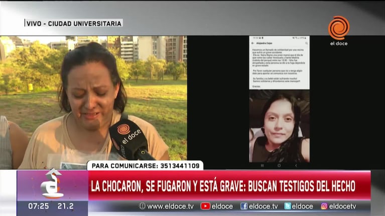 Está grave tras ser atropellada en Córdoba: el responsable se dio a la fuga