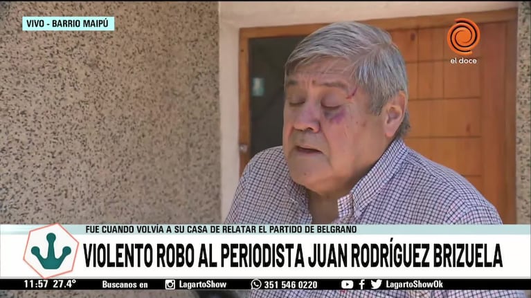 Violento asalto a Juan Rodríguez Brizuela