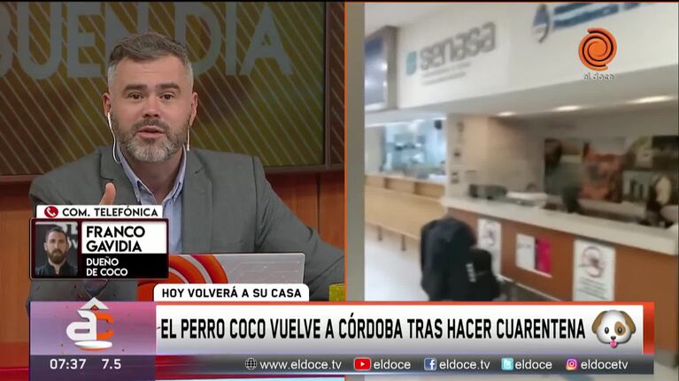 La emoción del dueño del perro Coco por el reencuentro