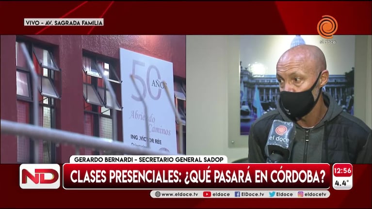 Córdoba: el gremio SADOP pide no retomar las clases presenciales
