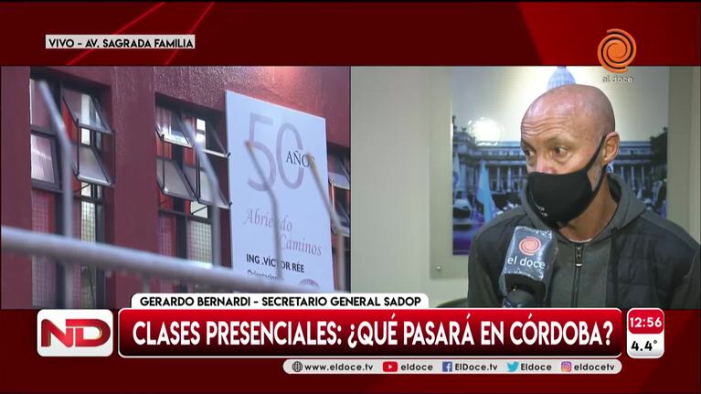 Córdoba: el gremio SADOP pide no retomar las clases presenciales