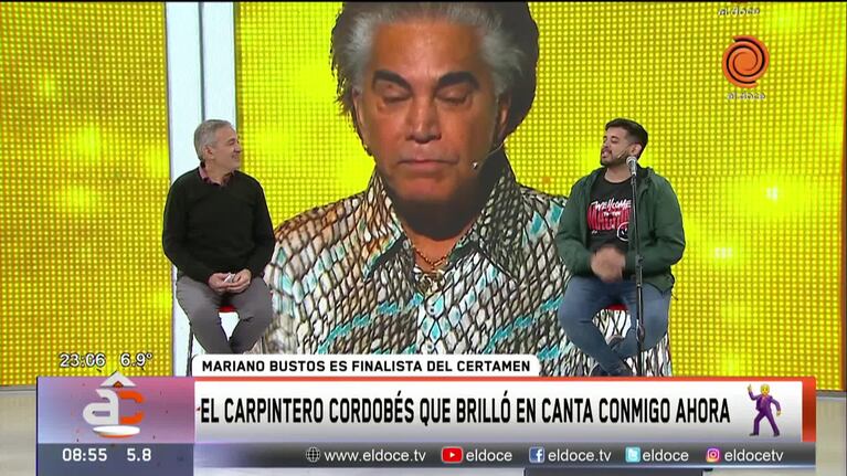 El cordobés finalista de CCA cantó en Arriba Córdoba