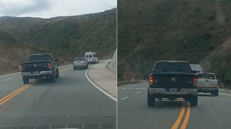 Imprudencia total: con una 4x4 pasó a los autos en doble línea y en dos curvas en las sierras de Córdoba