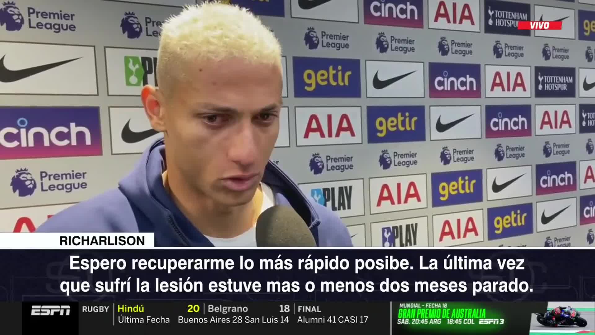 Las lágrimas de Richarlison al hablar de su lesión