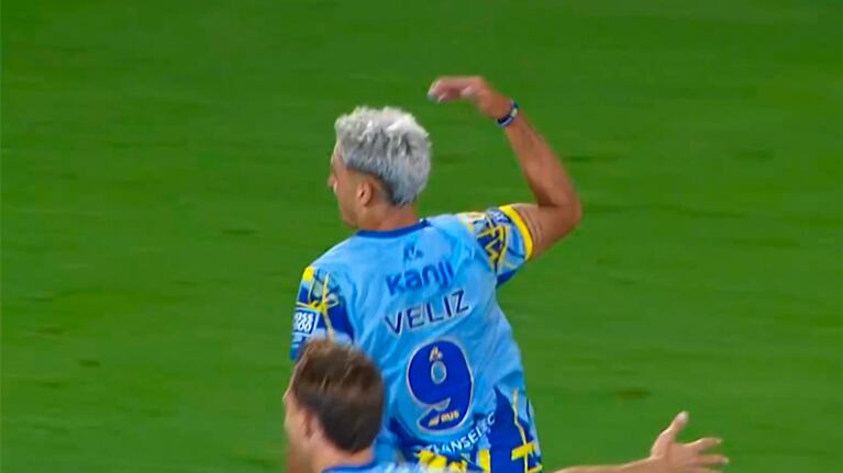 Centro de Di María y el gol de Véliz para el 1 a 0 de Rosario Central sobre Talleres