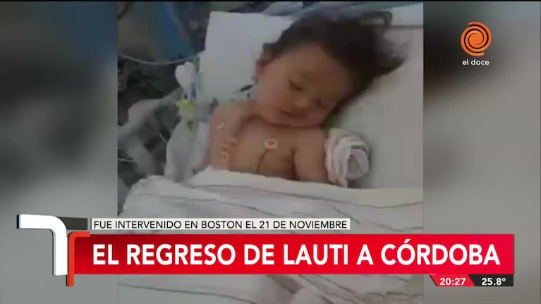 Lauti llegó a Córdoba tras la cirugía del corazón