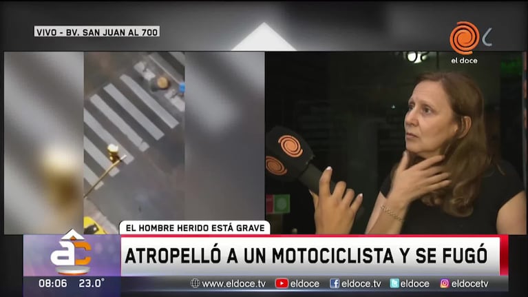 Atropelló a un motociclista y huyó