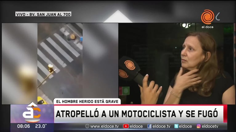 Atropelló a un motociclista y huyó