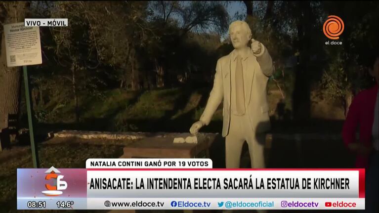 La intendenta electa de Anisacate explicó por qué retirará la estatua de Kirchner