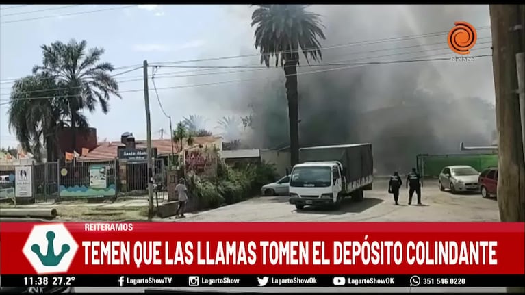 Incendio en un local detrás de un jardín de infantes