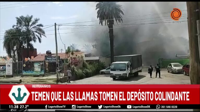 Incendio en un local detrás de un jardín de infantes