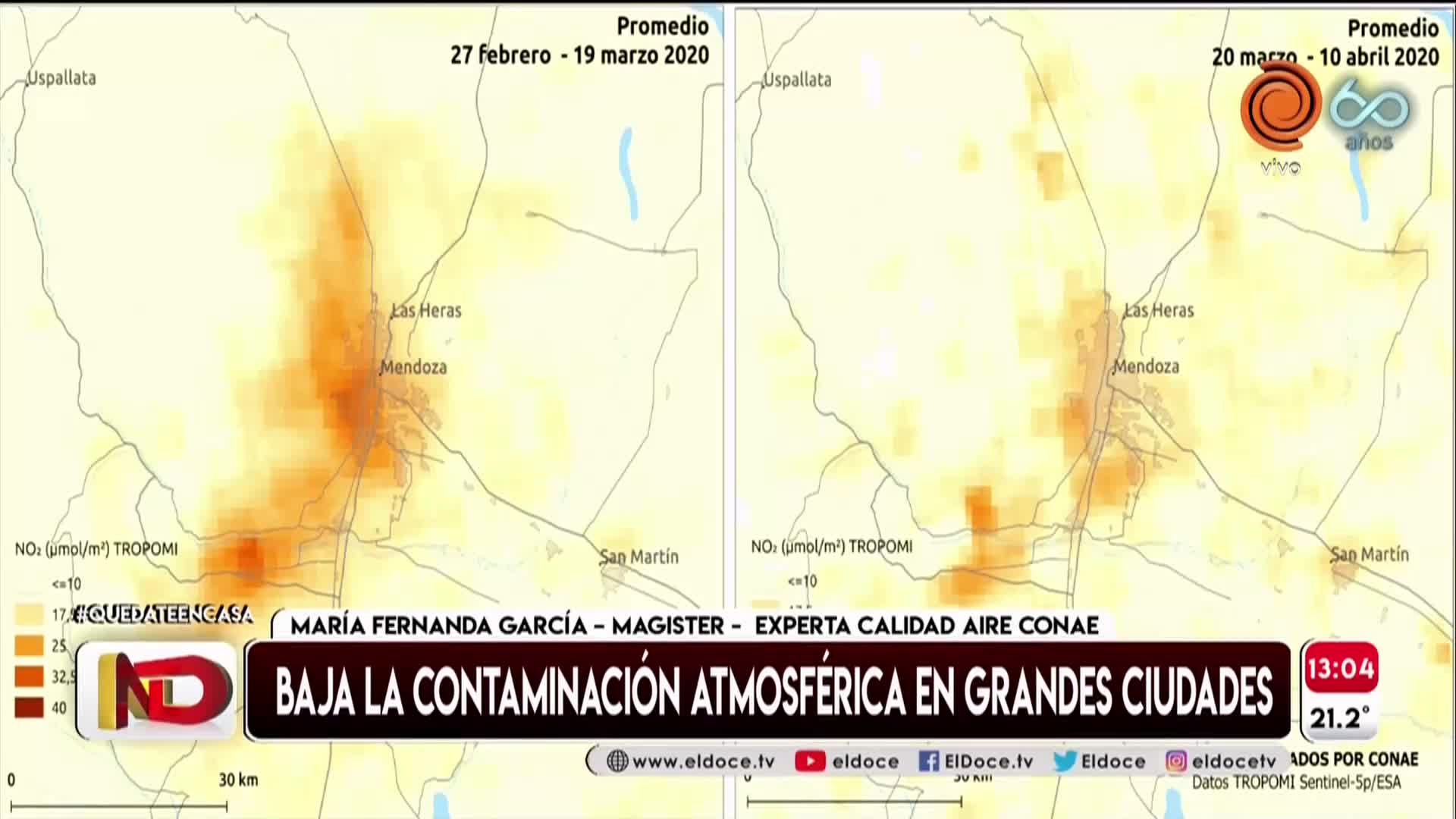 Por el aislamiento, baja la contaminación en las grandes ciudades