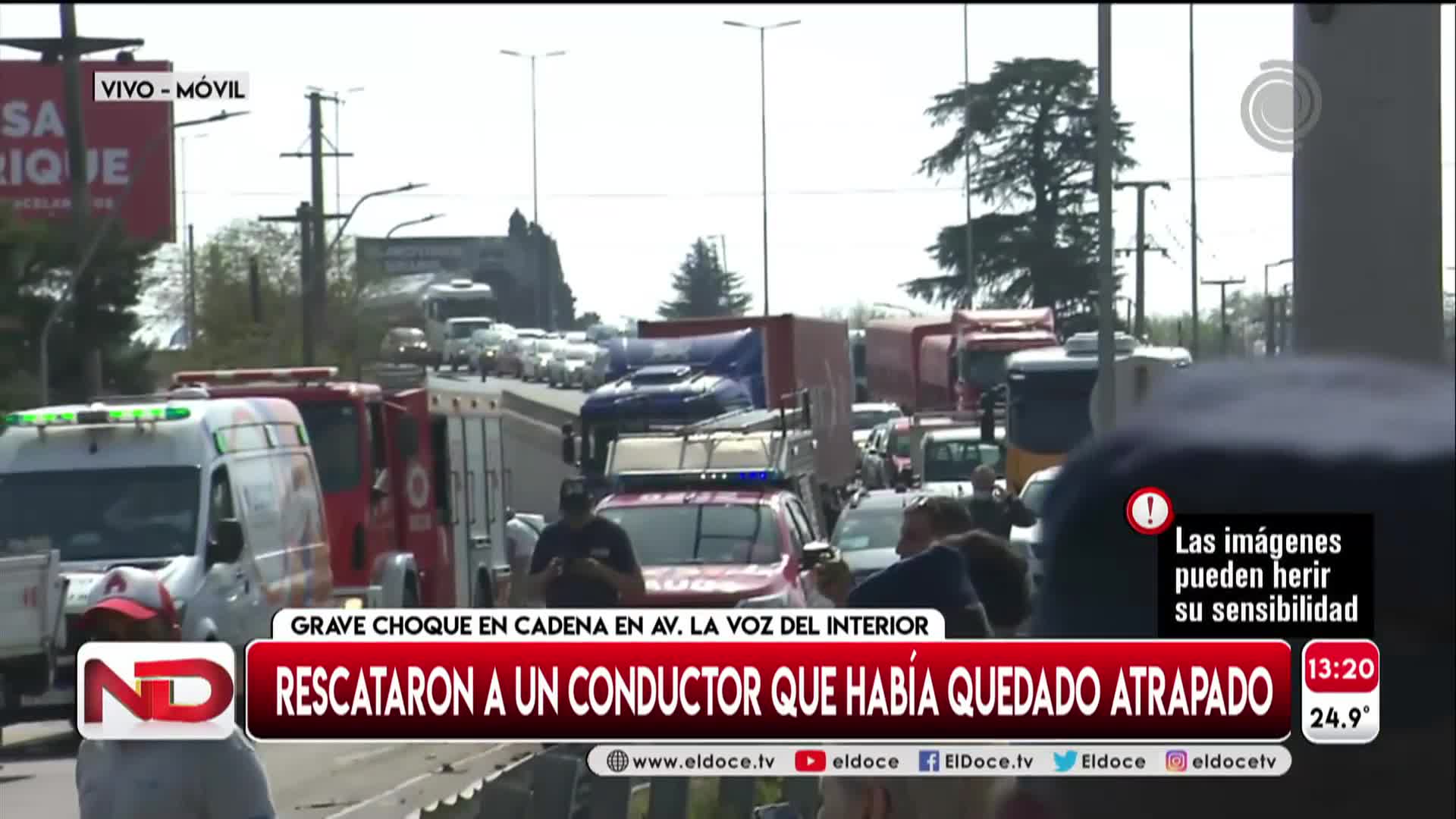 El rescate a un camionero tras un choque múltiple