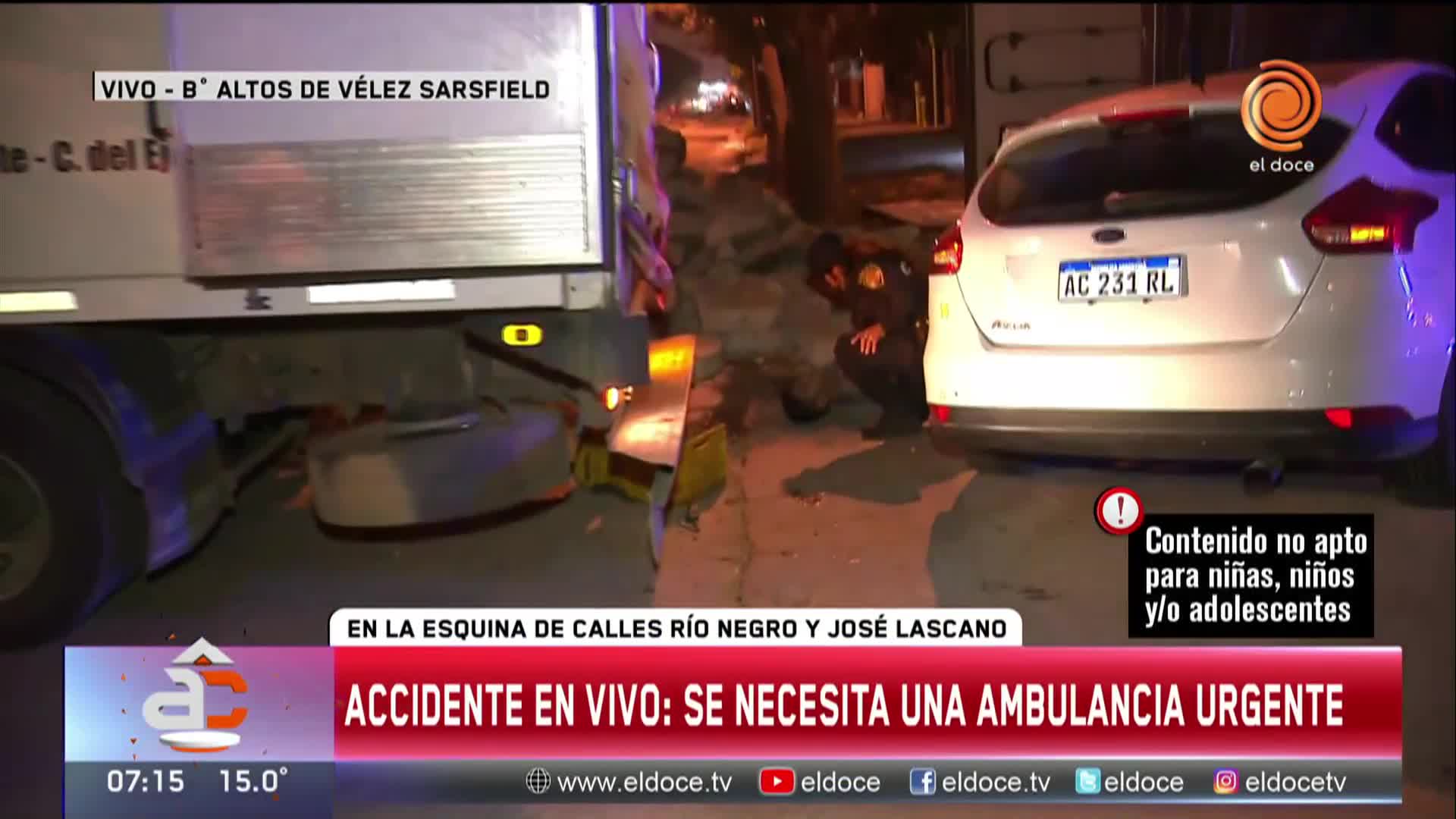 Choque en vivo: atropellaron a un hombre