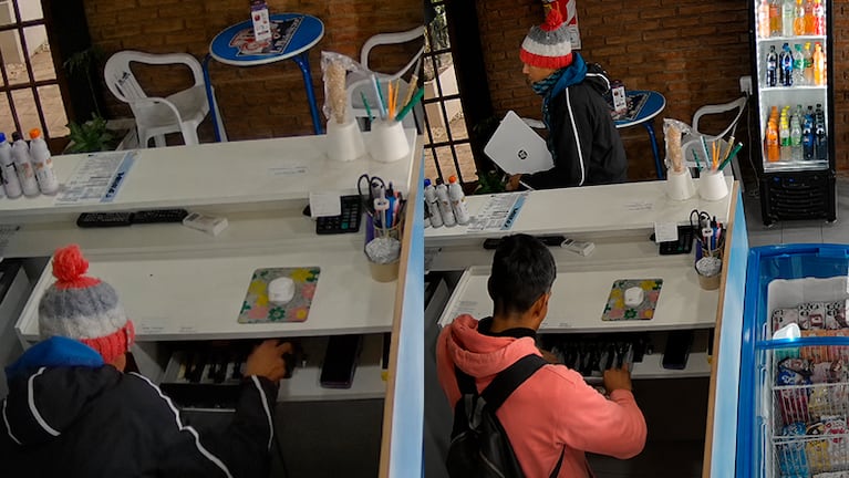 Los ladrones de la heladería en Córdoba: amenazaron a una empleada, robaron y quedaron filmados