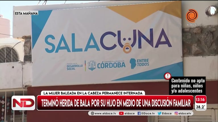 Sorpresa de los vecinos de la mujer baleada por su hijo