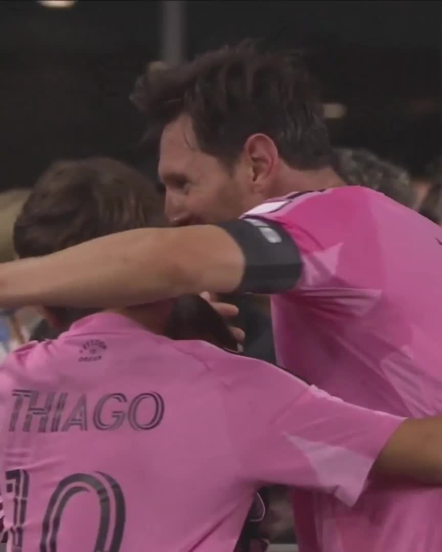 El festejo de Messi con sus hijos 