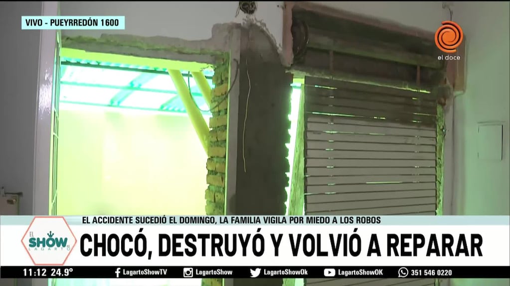 Estrelló su auto contra una casa en Córdoba: volvió a repararla