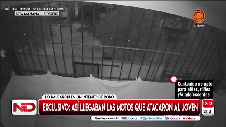Exclusivo: motochoros pirañas balearon a un joven que iba a trabajar