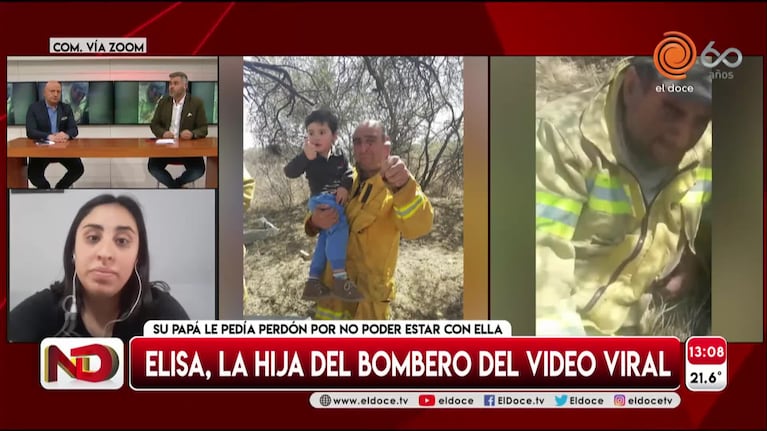 La hija del bombero viral: "Mi papá me pedía perdón"