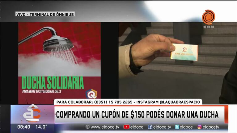 Ducha solidaria para personas en situación de calle