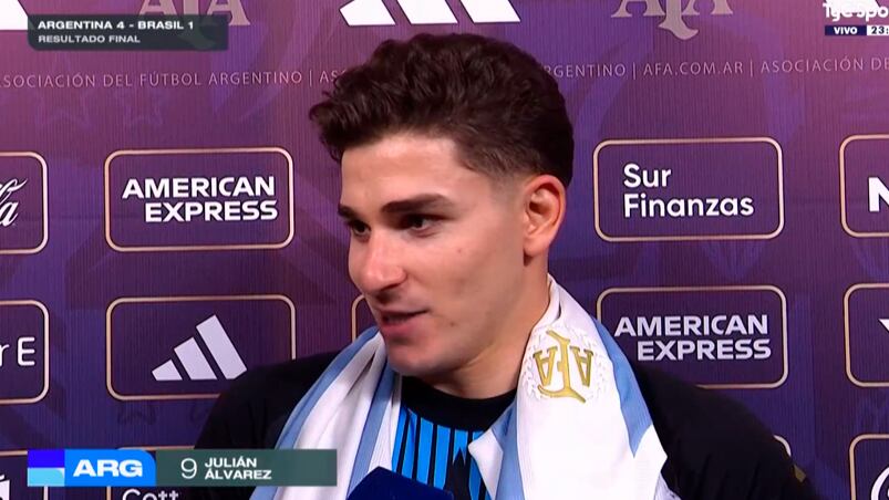 Las declaraciones de Julián Álvarez tras la goleada Brasil