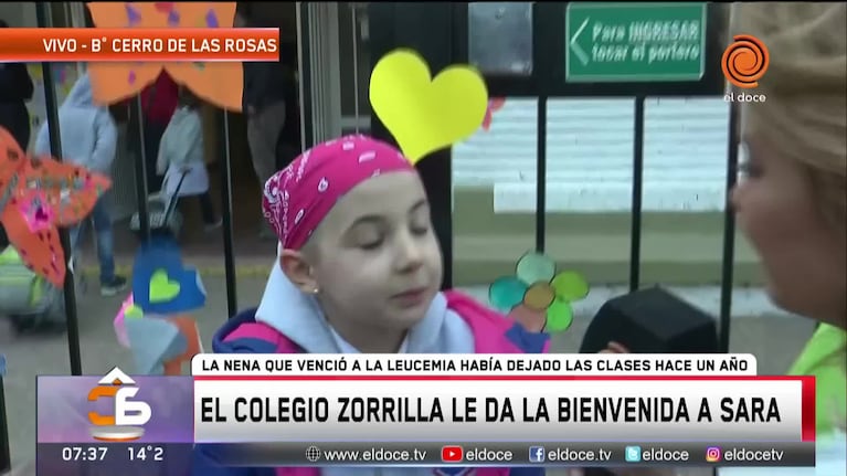 Sarita venció la leucemia y volvió al cole