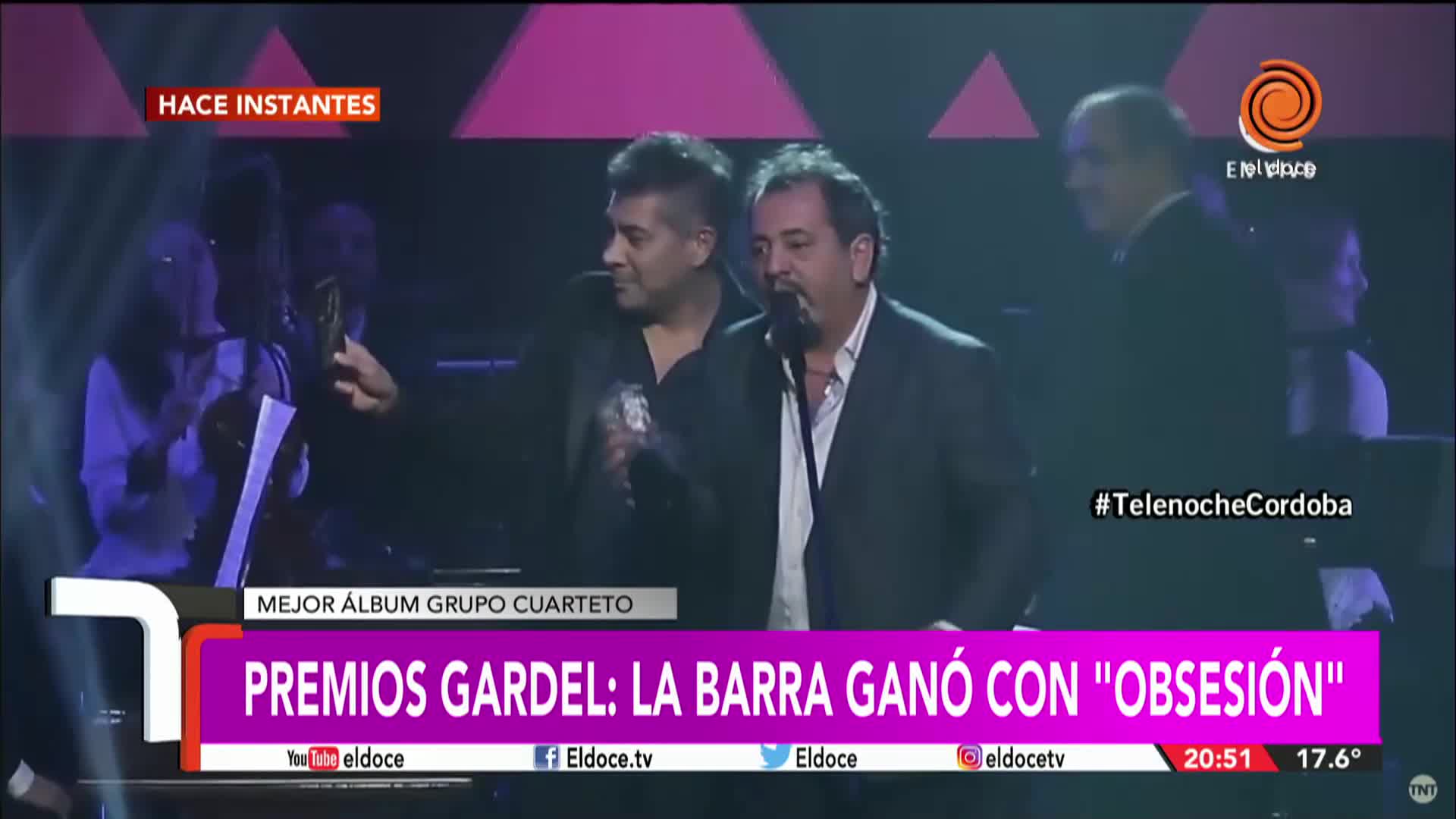 La Barra ganó al mejor álbum grupo de cuarteto