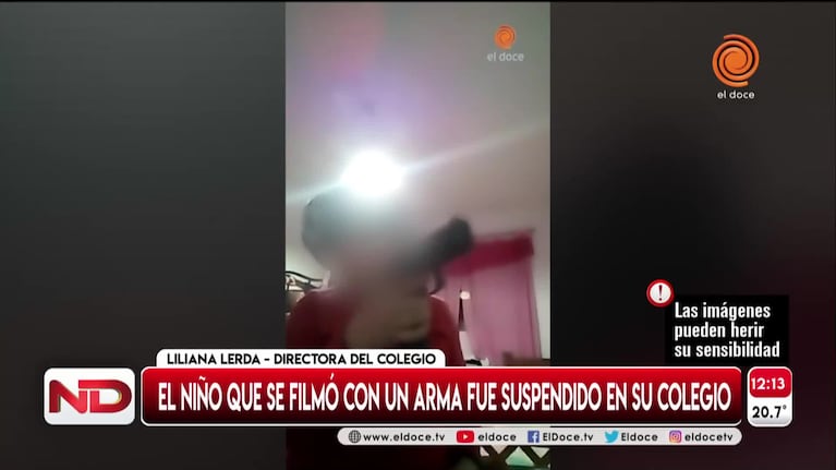 Habló la directora de la escuela del niño que se filmó con un arma