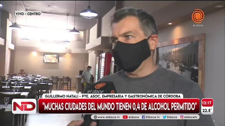 Alcoholemia cero en la ciudad de Córdoba: la opinión de gastronómicos y un toxicólogo