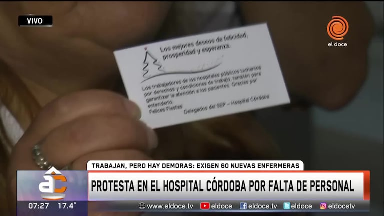 Protesta en el Hospital Córdoba y demora en la entrega de turnos
