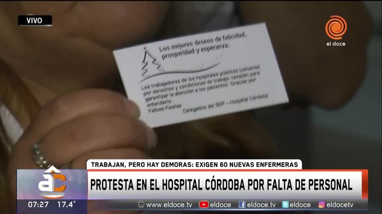 Protesta en el Hospital Córdoba y demora en la entrega de turnos