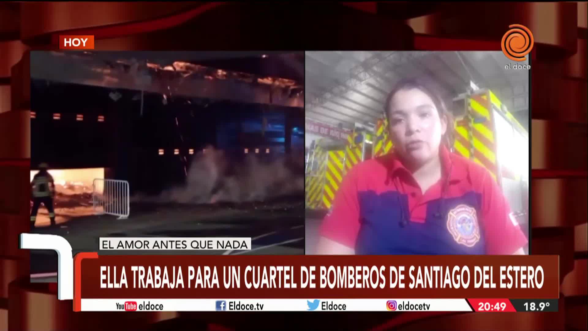 La bombera que dio la teta en pleno incendio