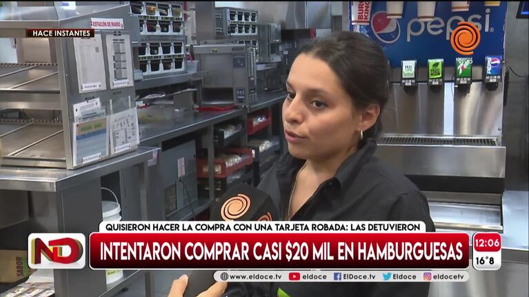 Quisieron comprar hamburguesas por 19 mil pesos con una tarjeta robada