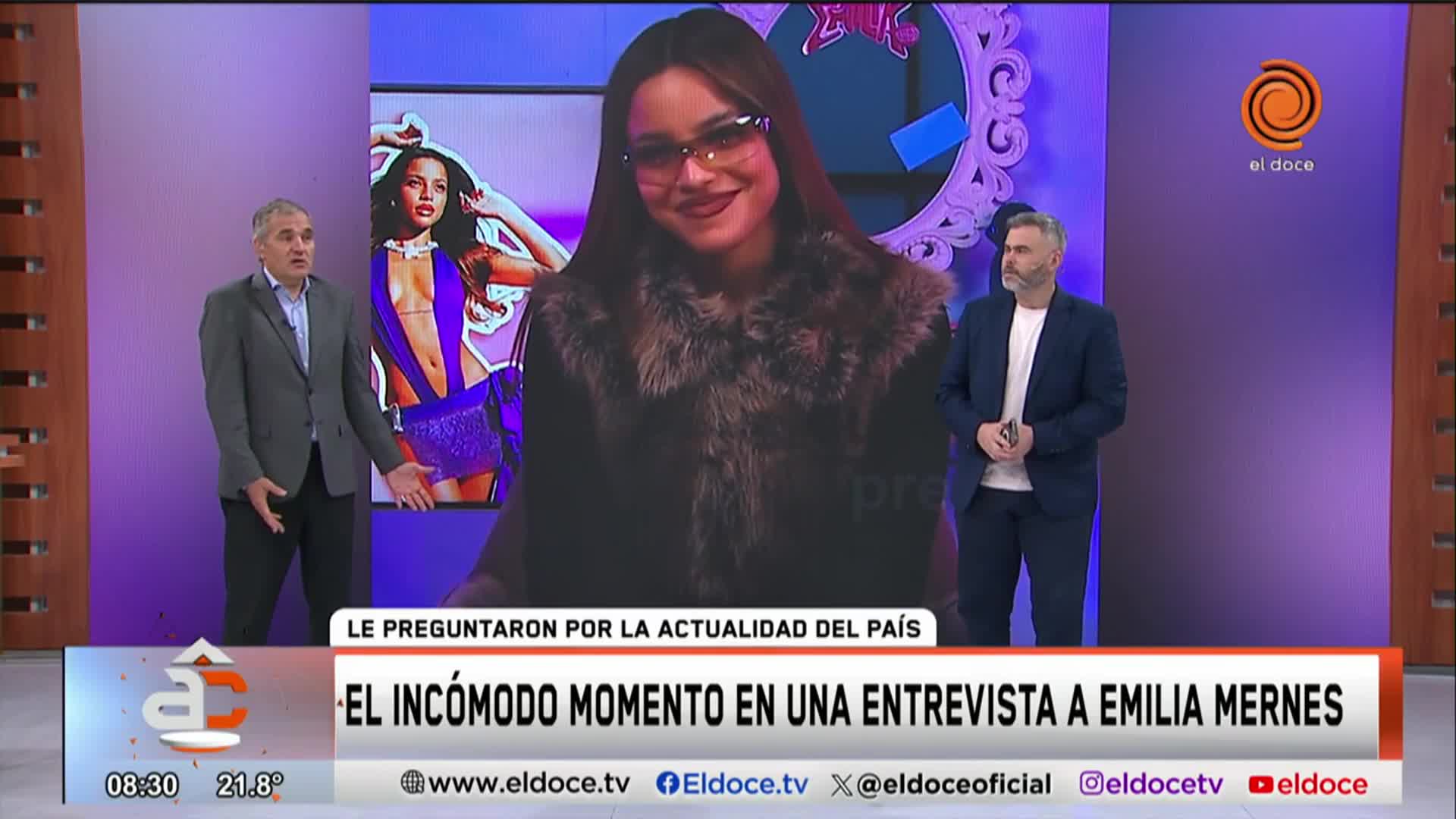 El MOMENTO INCÓMODO de Emilia Mernes en una entrevista