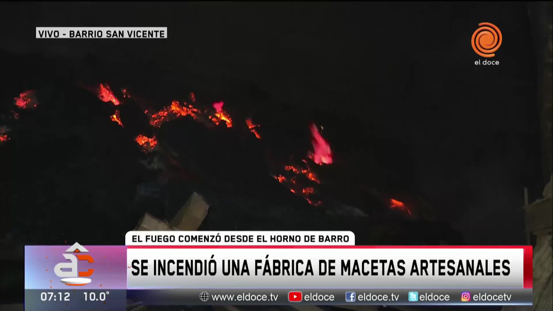 Una brasa inició el fuego en una fábrica de macetas