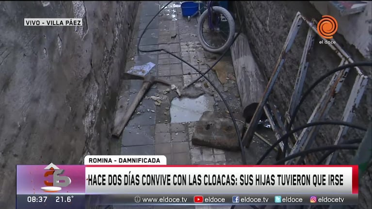Villa Páez: se desbordaron las cloacas dentro de una casa