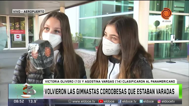 Regresaron las gimnastas cordobesas varadas en Guatemala
