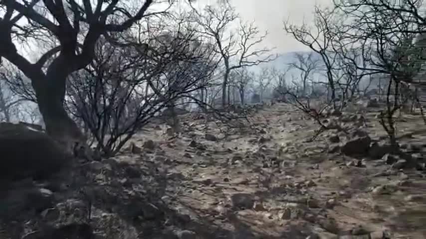 Incendio en varios campos de Traslasierra