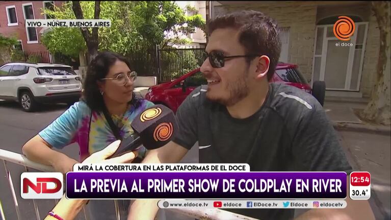 El Doce en la previa al primer show de Coldplay en River