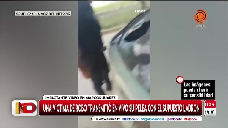 Robó, lo filmaron y se vengó rompiendo el vidrio de un auto