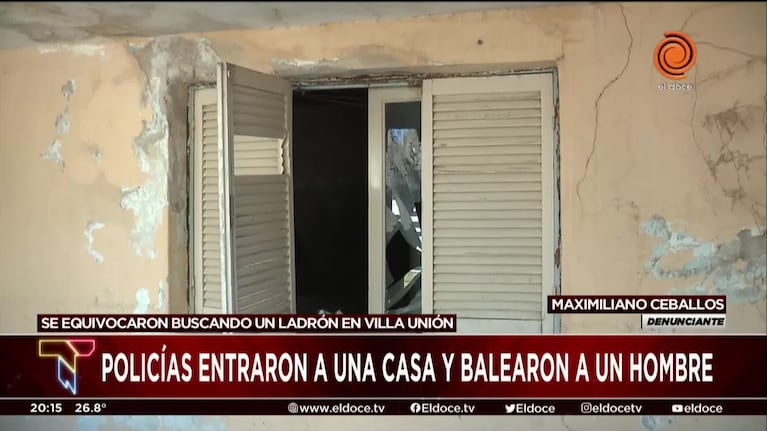 El relato del dueño de la casa baleado por una policía 