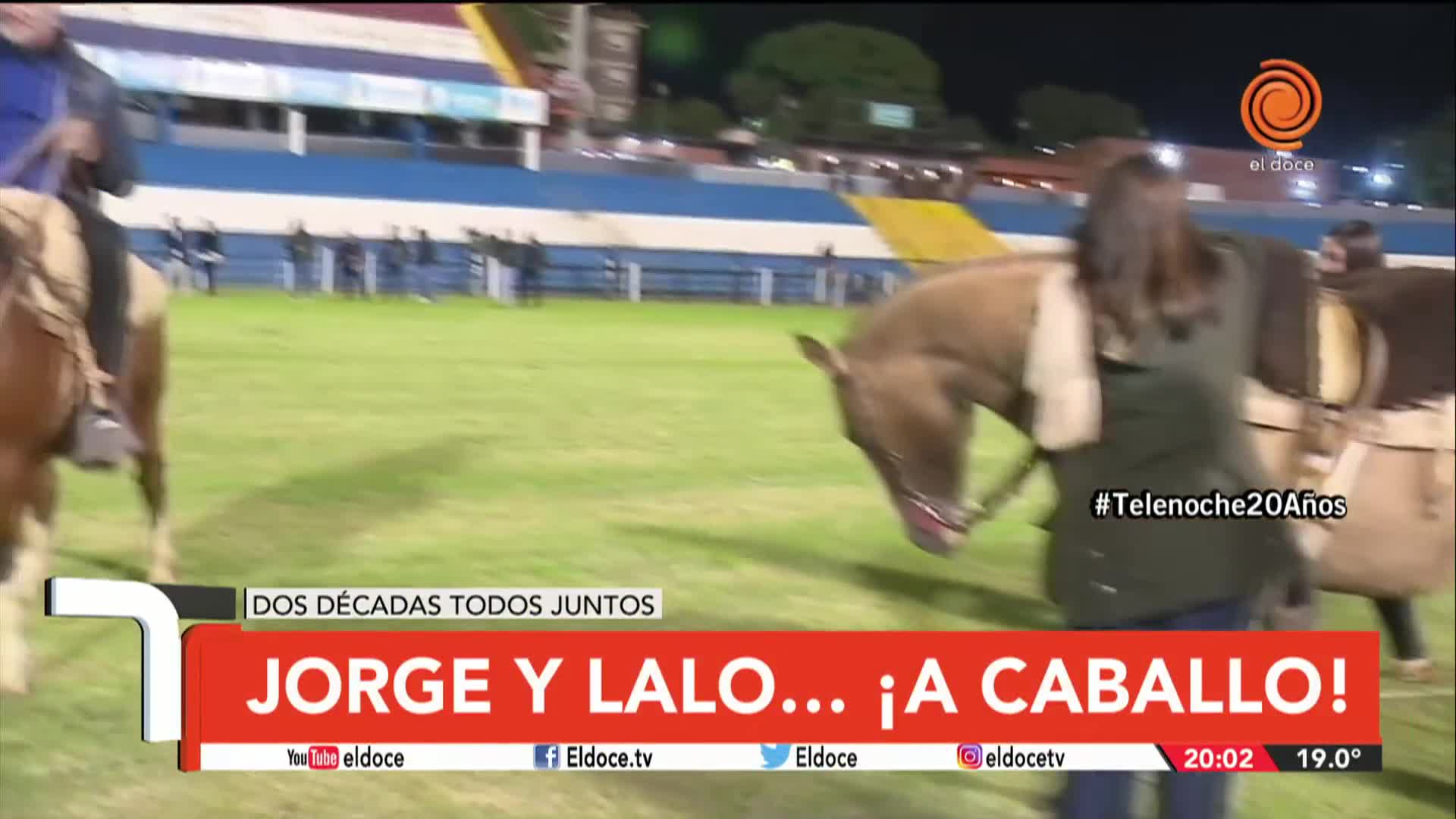 Jorge Cuadrado y Lalo Freyre abrieron Telenoche a caballo