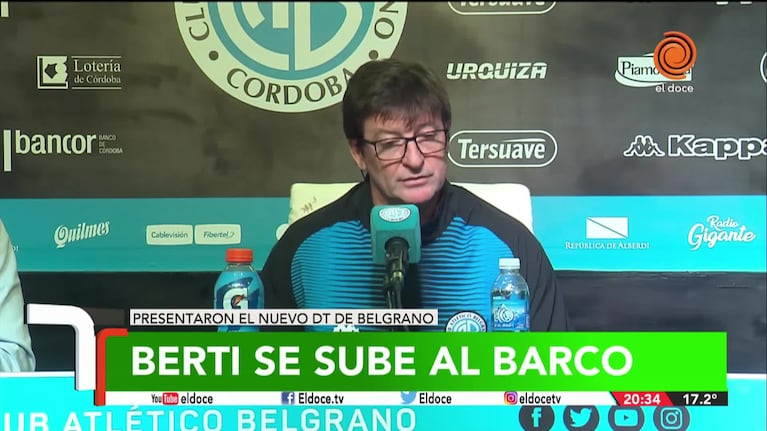 Alfredo Berti fue presentado como DT de Belgrano