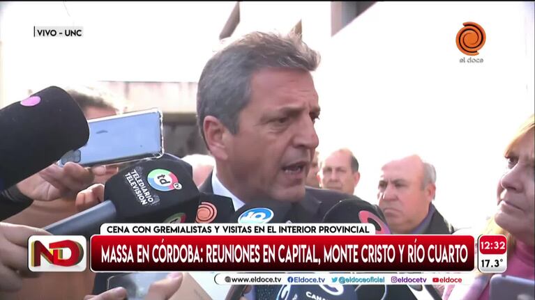 Massa explicó por qué no se reunió con Schiaretti y Llaryora en su visita a Córdoba